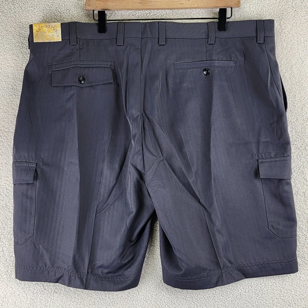 Island Republic Herringbone Cargo Shorts Mens 44 Gray Gorpcore‎ Utility